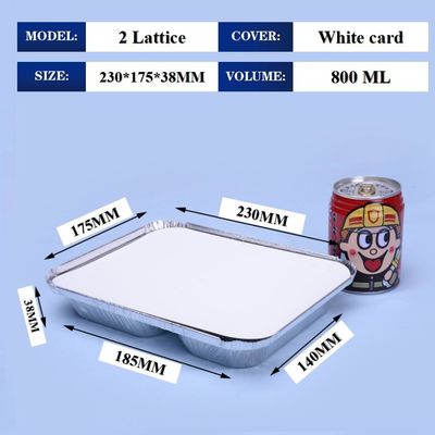 800ML Aluminum Foil Lunch Box 230mm*175mm*38mm bán buôn Thang chứa Quad Pans chất lượng cao 2 Lattice