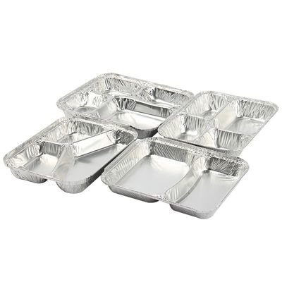 800ML Aluminum Foil Lunch Box 230mm*175mm*38mm bán buôn Thang chứa Quad Pans chất lượng cao 2 Lattice