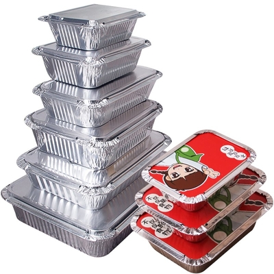 Ứng dụng cá nhân tái chế bao bì thực phẩm dùng một lần Thùng chứa nhôm Tin Foil Đồ ăn uống Thùng đựng nhôm