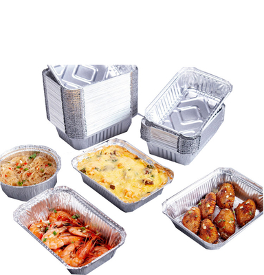 Ứng dụng cá nhân tái chế bao bì thực phẩm dùng một lần Thùng chứa nhôm Tin Foil Đồ ăn uống Thùng đựng nhôm