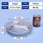 8 Inch Foil Lunch Box Container With Cover 215*175*43mm Nhà sản xuất BBQ Takeout Food Container