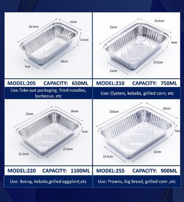 Màu vàng tường mịn nhôm giấy chứa thực phẩm khay với nắp niêm phong nắp nhựa CREC620 Yysm