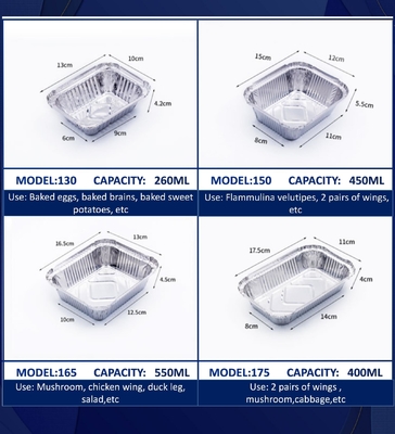 Ứng dụng cá nhân tái chế bao bì thực phẩm dùng một lần Thùng chứa nhôm Tin Foil Đồ ăn uống Thùng đựng nhôm