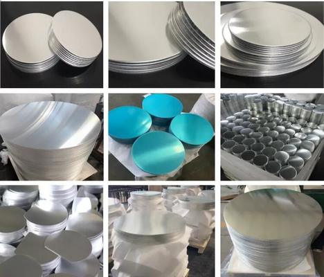 1050 1060 3003 Vòng Nhôm CC DC Chất liệu O Mềm H12 H18 Độ cứng 0.3-6mm Độ dày 100-1000mm Đường kính Đĩa Nhôm Dập Sâu cho Nồi Nấu, Chảo, Chụp Đèn, Dập