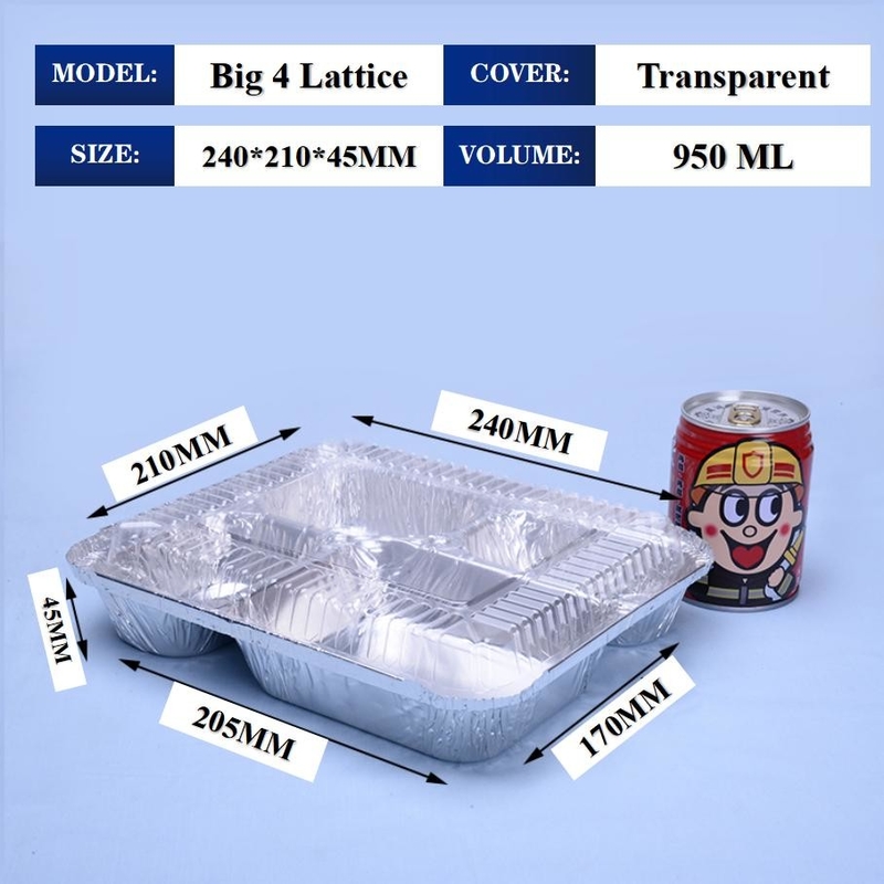 Sản xuất bởi chính chúng tôi và chất lượng tốt Quảng trường nhôm giấy dùng một lần hộp ăn trưa chống nhiệt độ cao